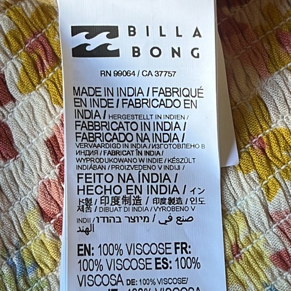 Billabong Smooth Sailing Floral High Waist Wide Leg Pants Women's Size M - Picture 11 of 12